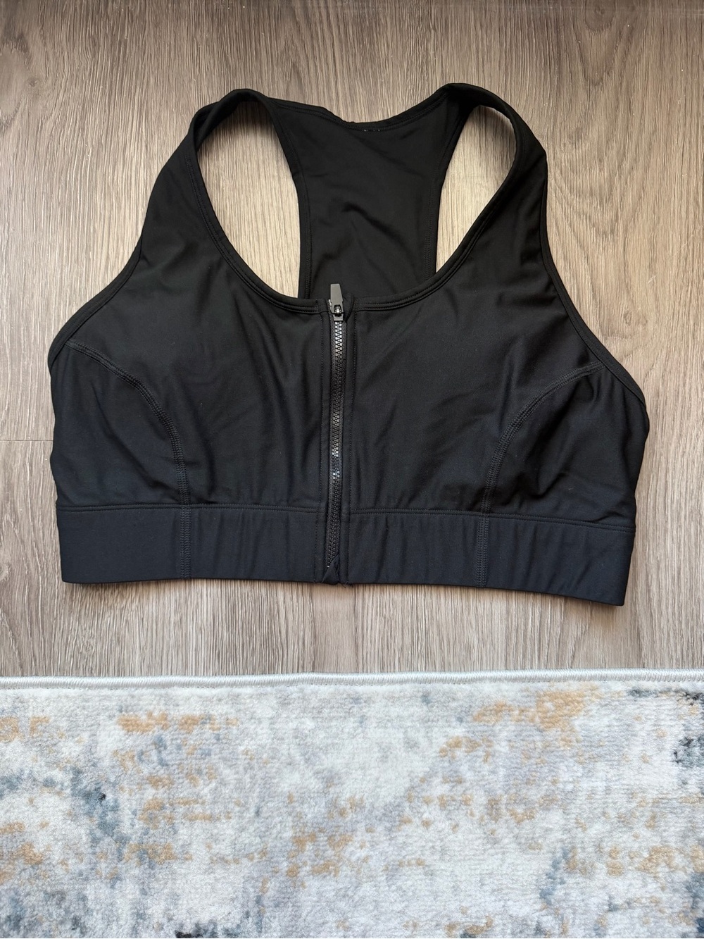 Fabletics Front-Zip Sport Bra - Black